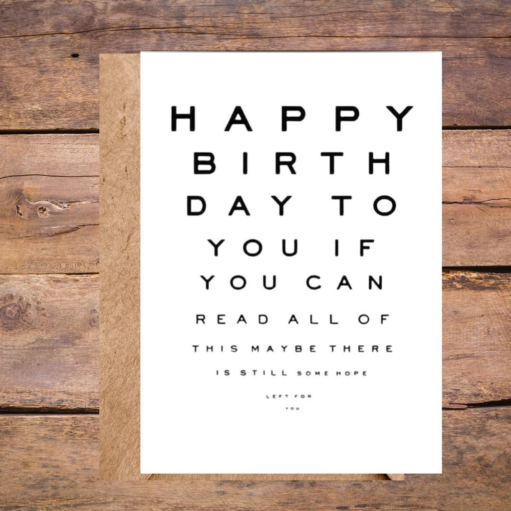 Funny Eye Test Birthday Card, Humor Birthday Card For Grandad Dad Mum