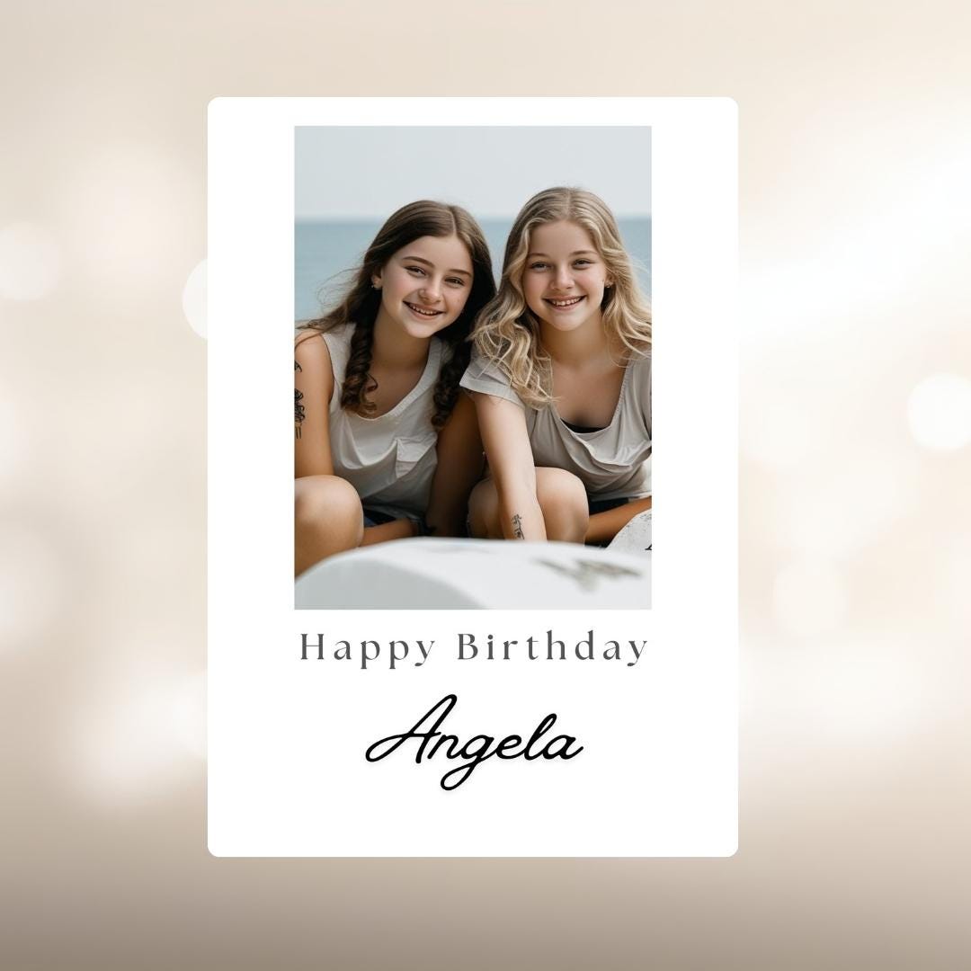 Personalized Photo Birthday Card, Custom Keepsake