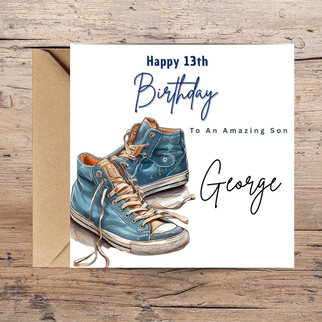 Personalized 13th Birthday Card For Son grandson