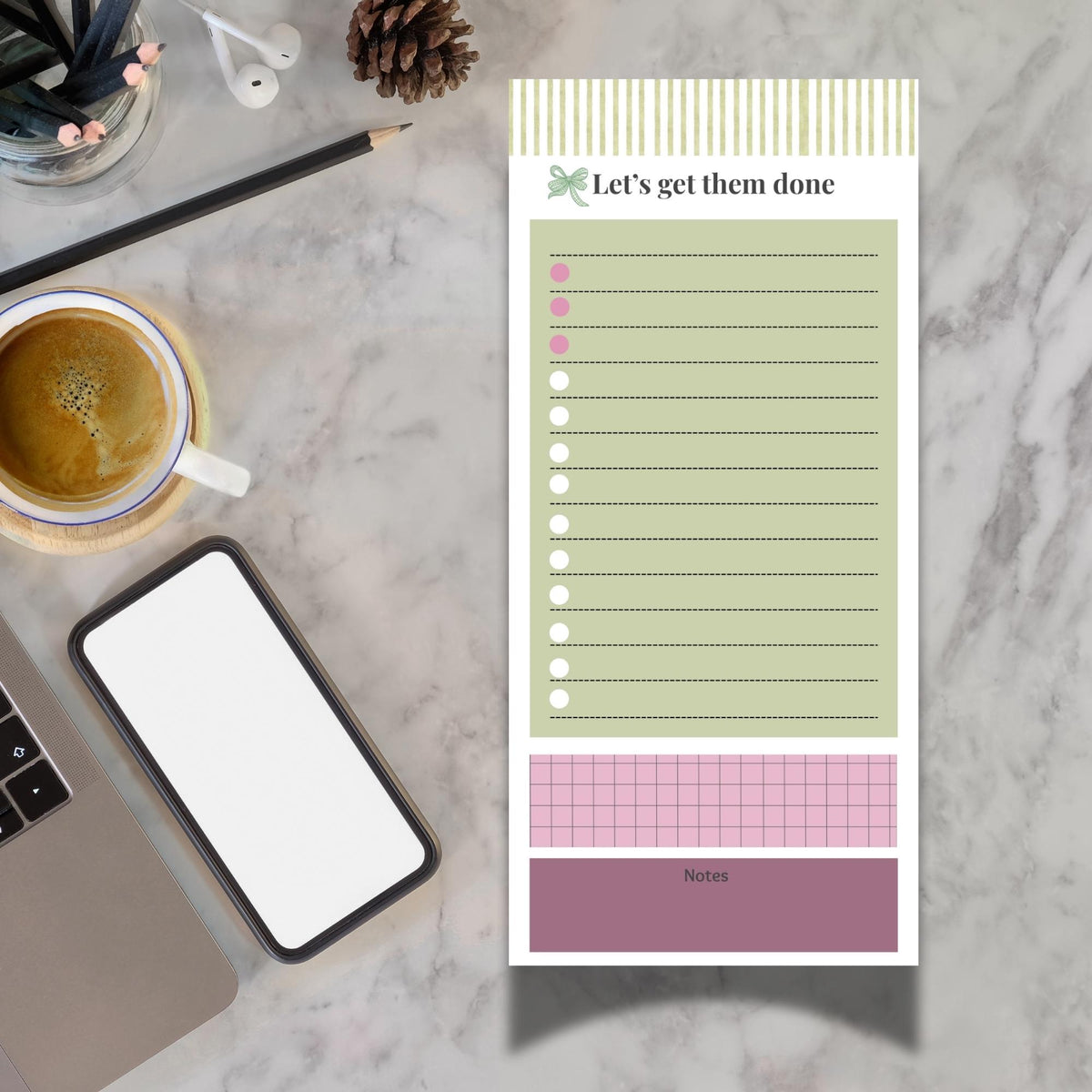 To Do List Planner Pad, Checklist Planner, Cute Kawaii Stationary, Aesthetic Daily Task List