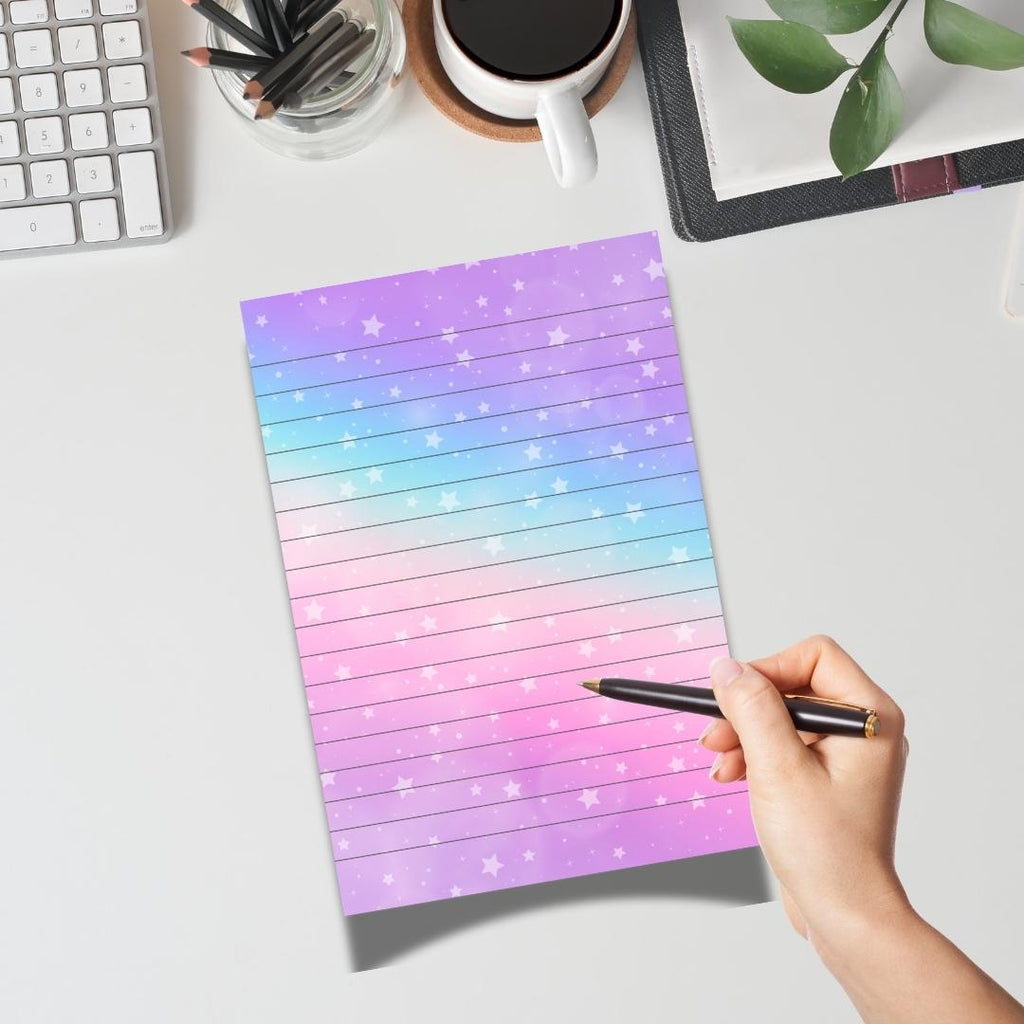 Rainbow Star Notepad, Tear-Off Planner Pad