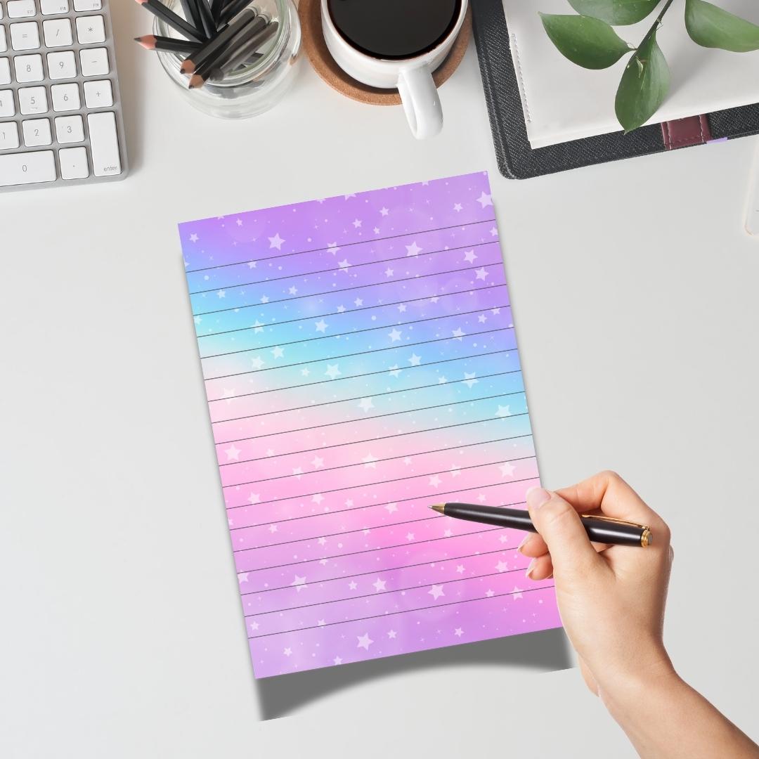 Rainbow Star Notepad, Tear-Off Planner Pad