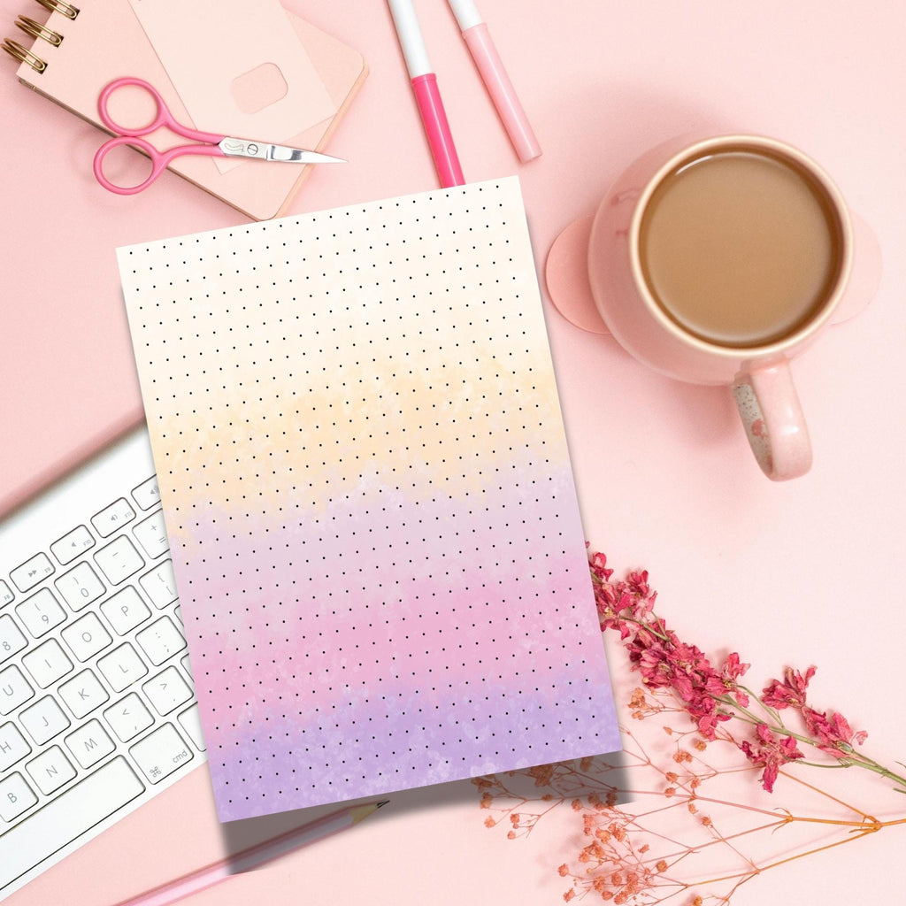 A5 Dot Grid Notepad, 40 Tear-Off Page Memo Pad, Bullet Journal Colourful Kawaii Stationery