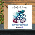 Personalized 13th Birthday Card, BMX Rider Son, Officially Teenager (Custom Name)