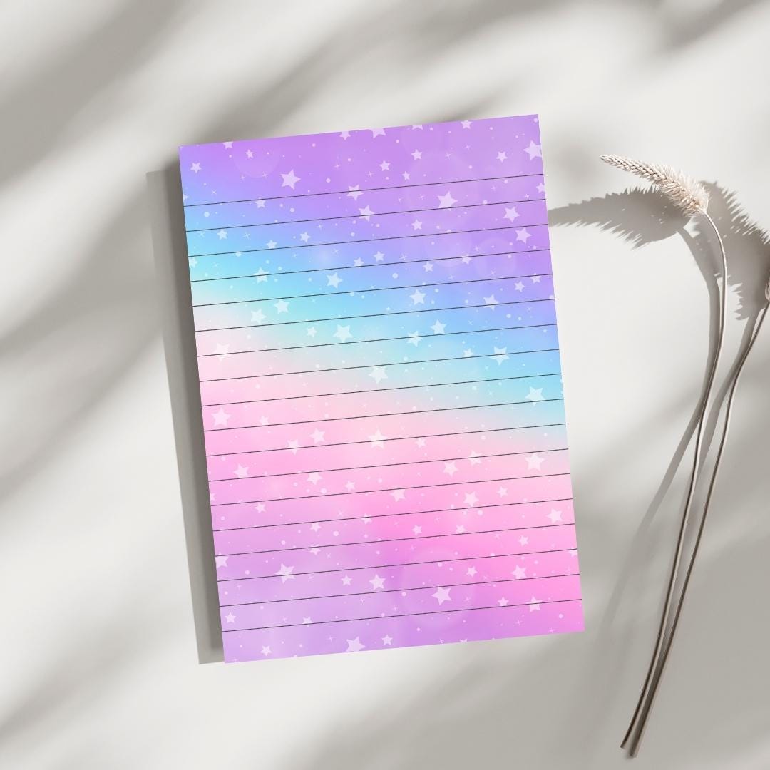 Rainbow Star Notepad, Tear-Off Planner Pad