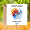 Personalised Basketball Birthday Card, Slam Dunk, Custom Name, Age 12