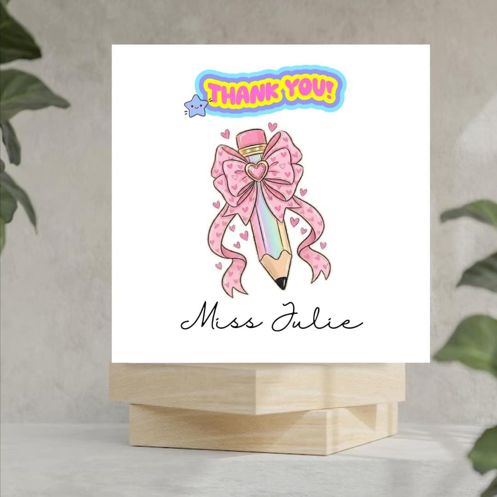 Personalized Thank You Card for Teacher Keyworker Teaching Assistant Childminder School Nursery
