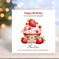 Personalized Berry 1st Birthday Card For Granddaughter, Daughter First Birthday Cards, Strawberry Number One