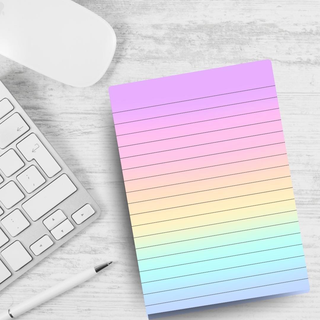 Rainbow Notepad, Kawaii Stationery, Tear-Off Planner Pad