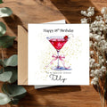 Personalised 18th Birthday Card for Sister, Custom Eighteenth Martini Birthday Cards For Her