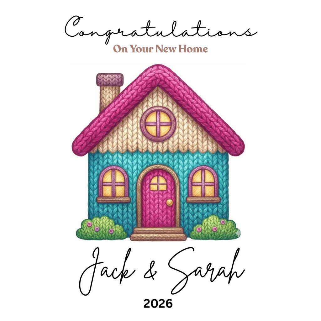 Personalized New Home Congratulations Card, Housewarming Gift, Custom Address Name Cards