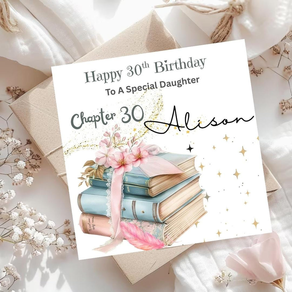 Chapter 30 Birthday Card For Her, Daughter, Sister, Friend, Sister In Law, Sister, Book Floral Design 30th Card