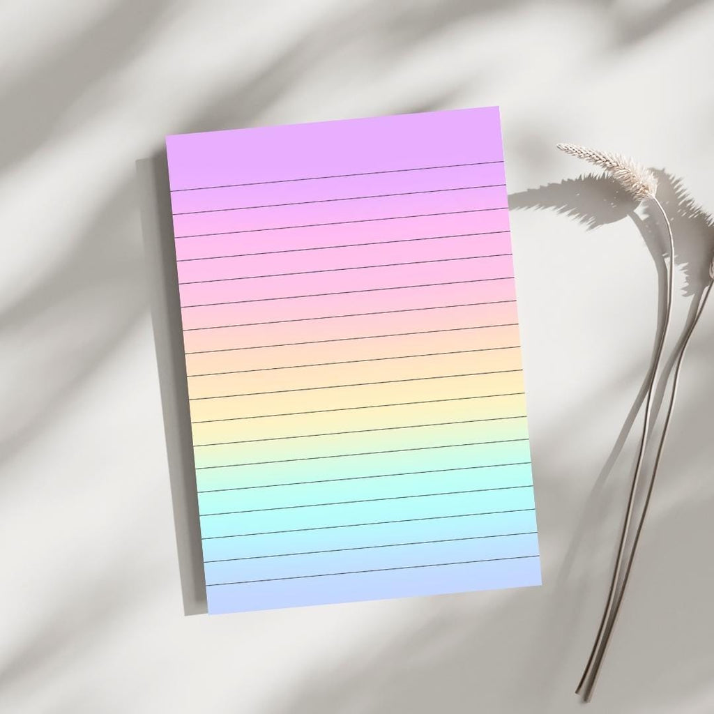 Rainbow Notepad, Kawaii Stationery, Tear-Off Planner Pad