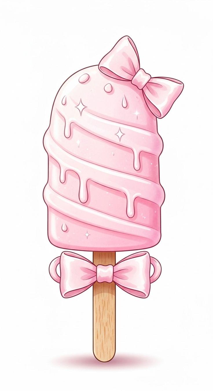 Personalized 2nd birthday card for daughter granddaughter with Pink Ice Cream design