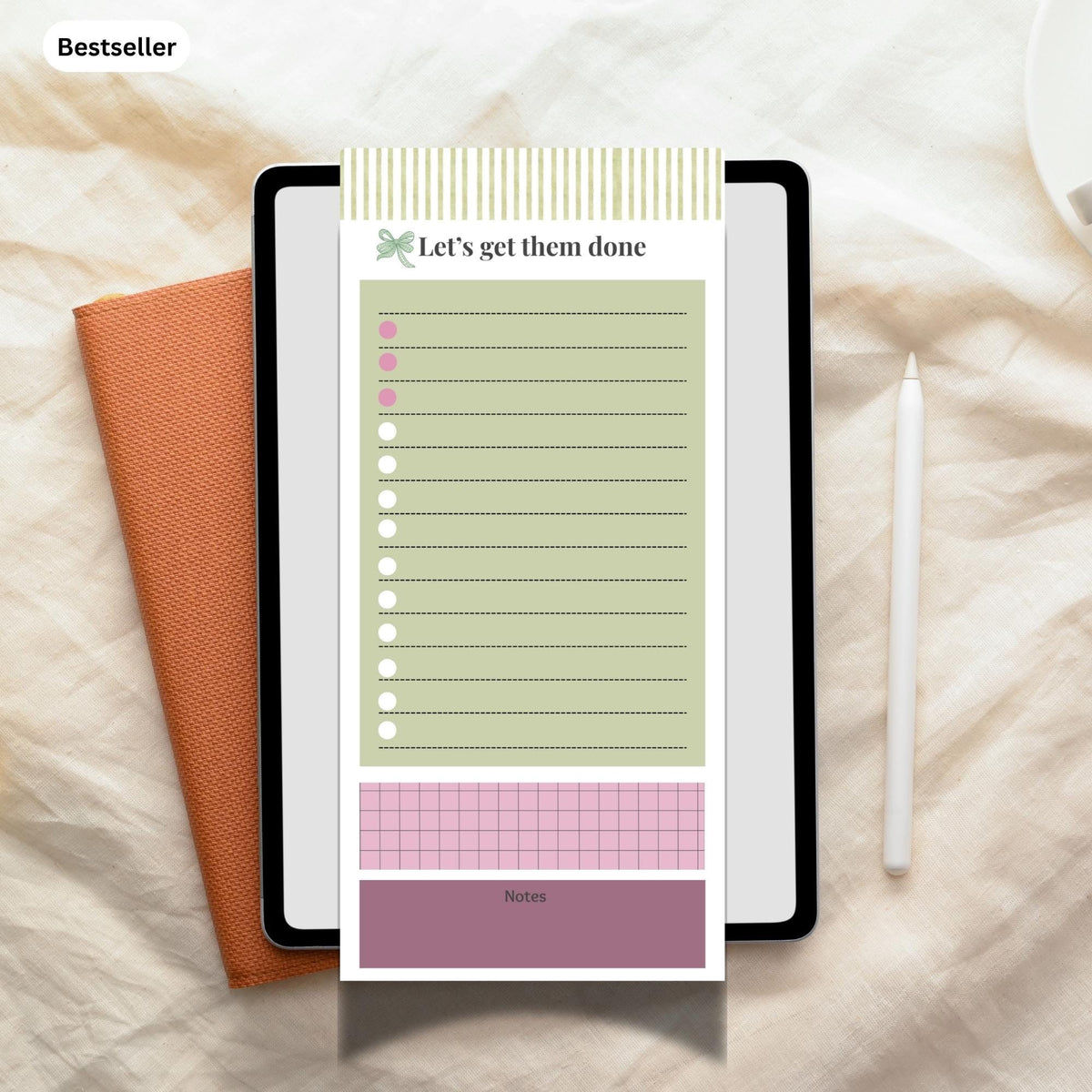To Do List Planner Pad, Checklist Planner, Cute Kawaii Stationary, Aesthetic Daily Task List