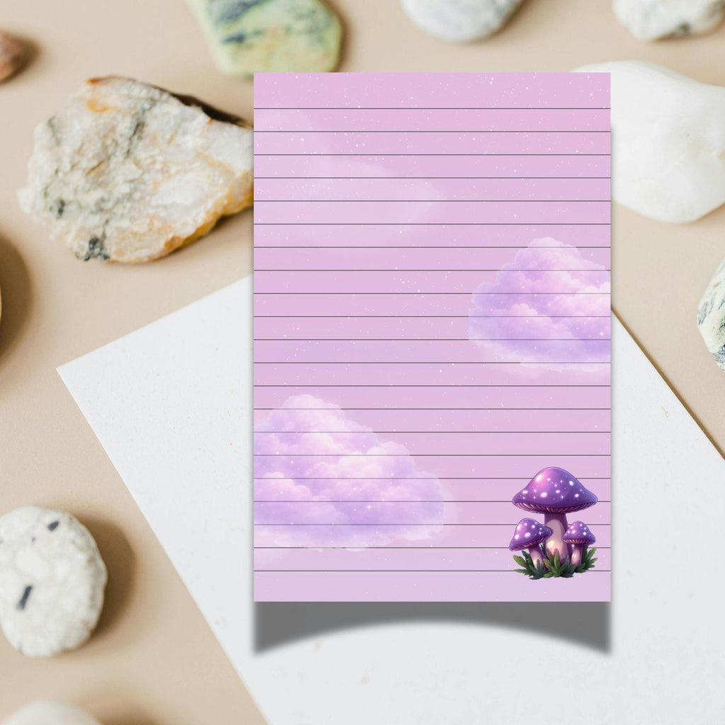 A5 notebook Purple pastel shade lined with sparkles, Kawaii Stationery, 40 Tear-Off Planner Pages