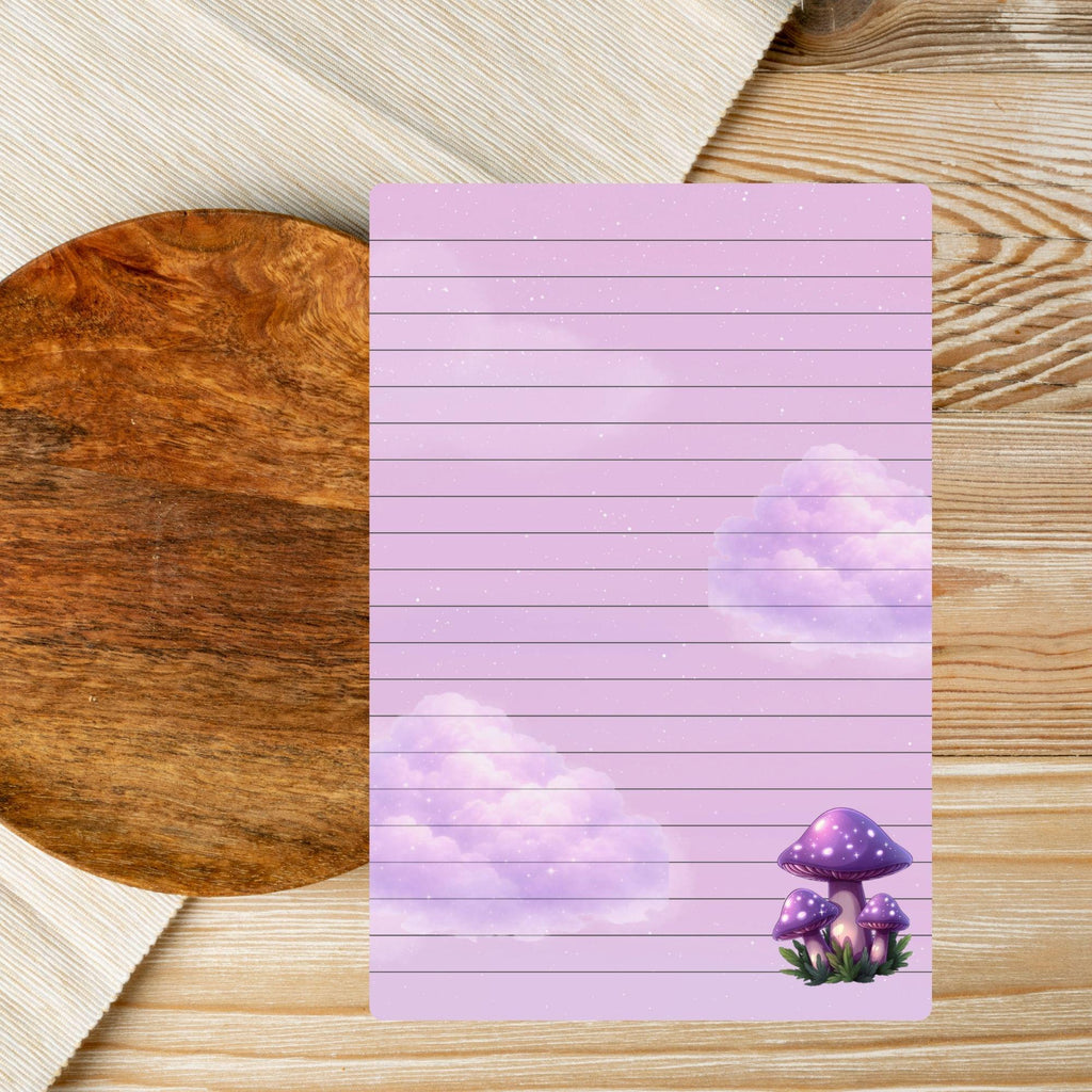 A5 notebook Purple pastel shade lined with sparkles, Kawaii Stationery, 40 Tear-Off Planner Pages