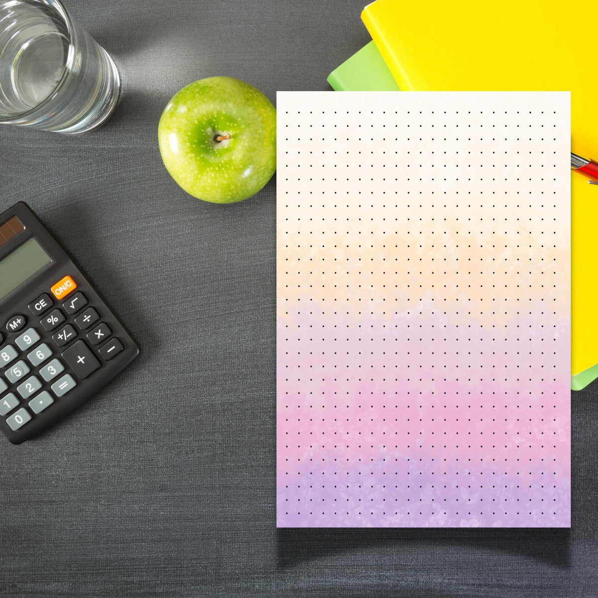 A5 Dot Grid Notepad, 40 Tear-Off Page Memo Pad, Bullet Journal Colourful Kawaii Stationery