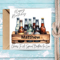 Personalized Beer Birthday Card for Brother-in-Law, Custom Name Beer Design