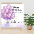 Personalized 40th Birthday Card For Sister, Daughter, Friend, Colleague, Niece - Balloons Magical Design