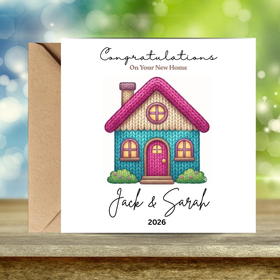 Personalized New Home Congratulations Card, Housewarming Gift, Custom Address Name Cards