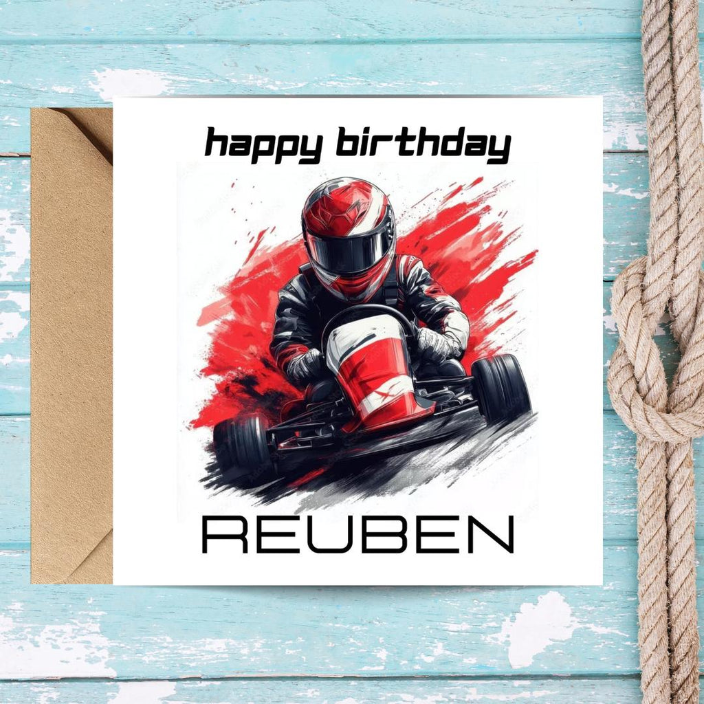 Personalized Birthday Card For Him Sports Car Themed Card For Son