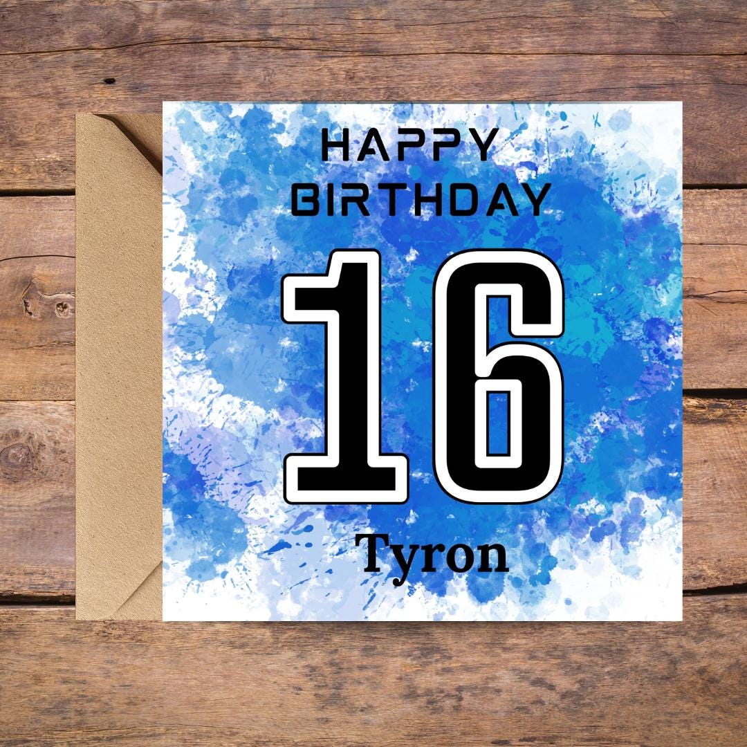 Personalized 16th Birthday Card For Son, Grandson, Nephew, Brother, Friend (Jayson)