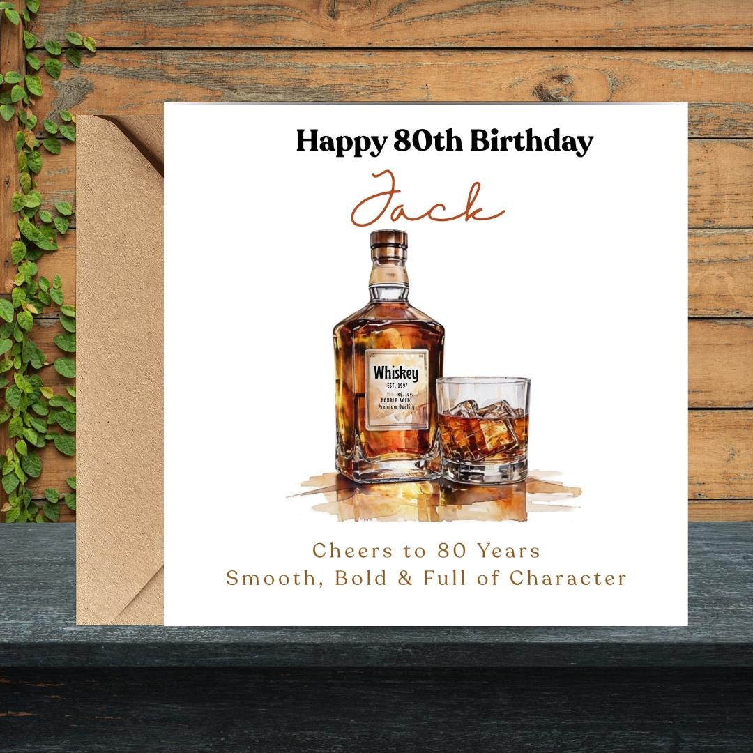 Funny 80th Birthday Card For Husband, Dad, Grandpa, Uncle - Record Player Humour Greeting Cards