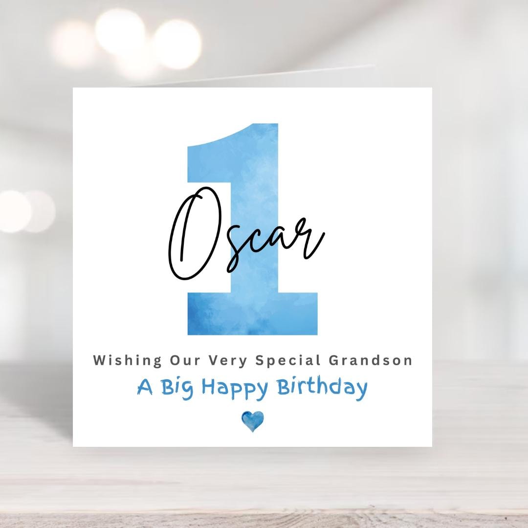 Personalized 1st Birthday Cards For Baby Boys: First Birthday Milestone Card