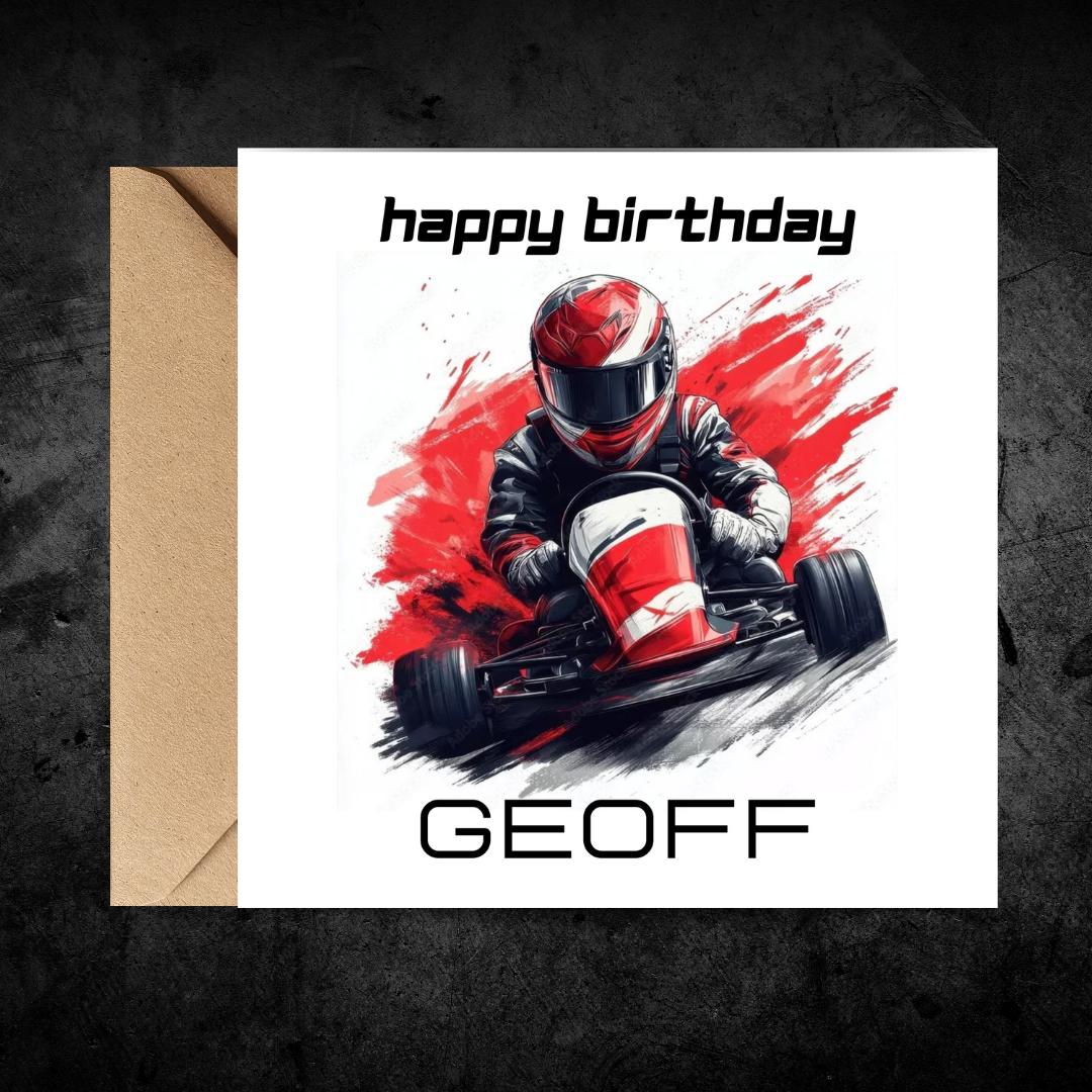 Personalized Birthday Card For Him Sports Car Themed Card For Son