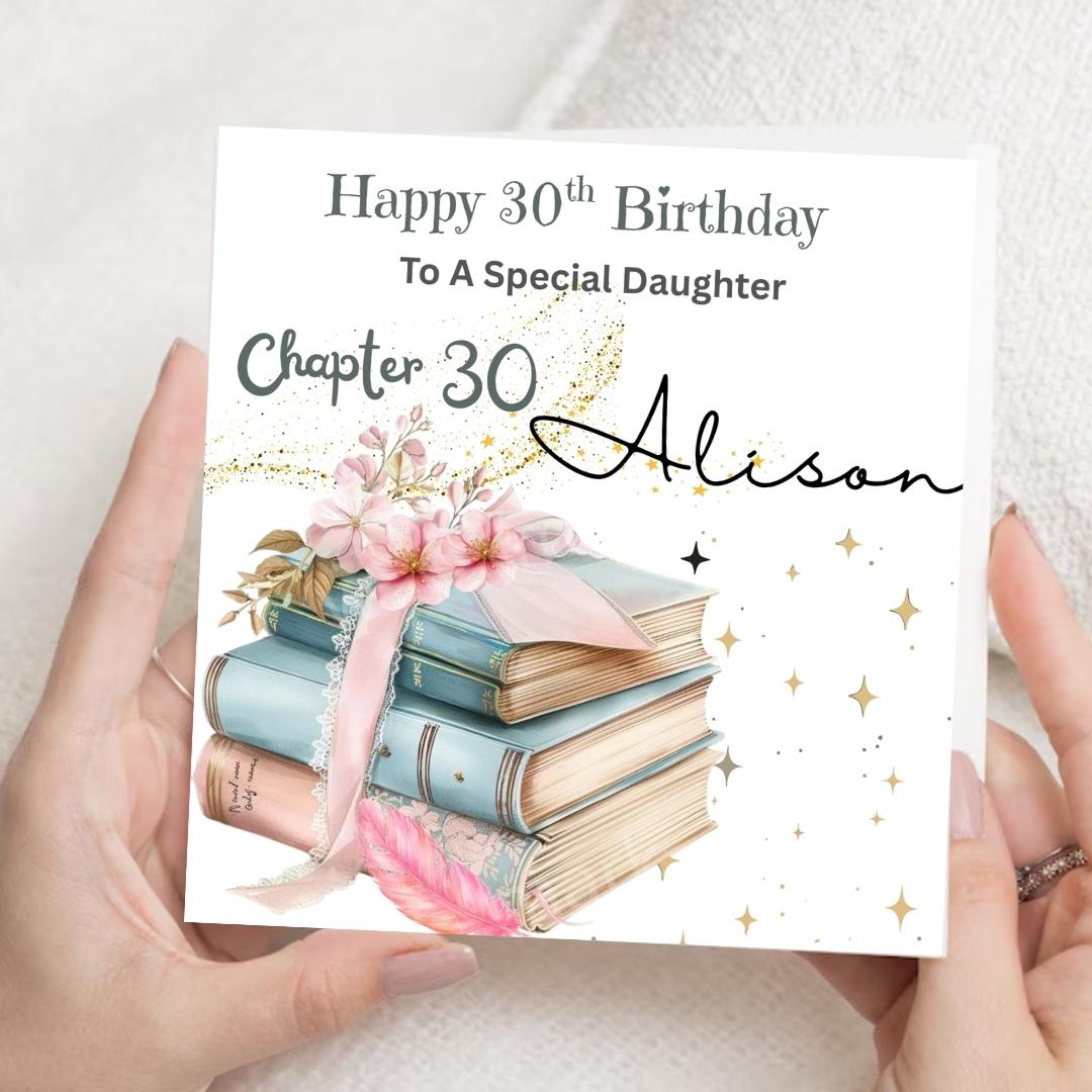 Chapter 30 Birthday Card For Her, Daughter, Sister, Friend, Sister In Law, Sister, Book Floral Design 30th Card