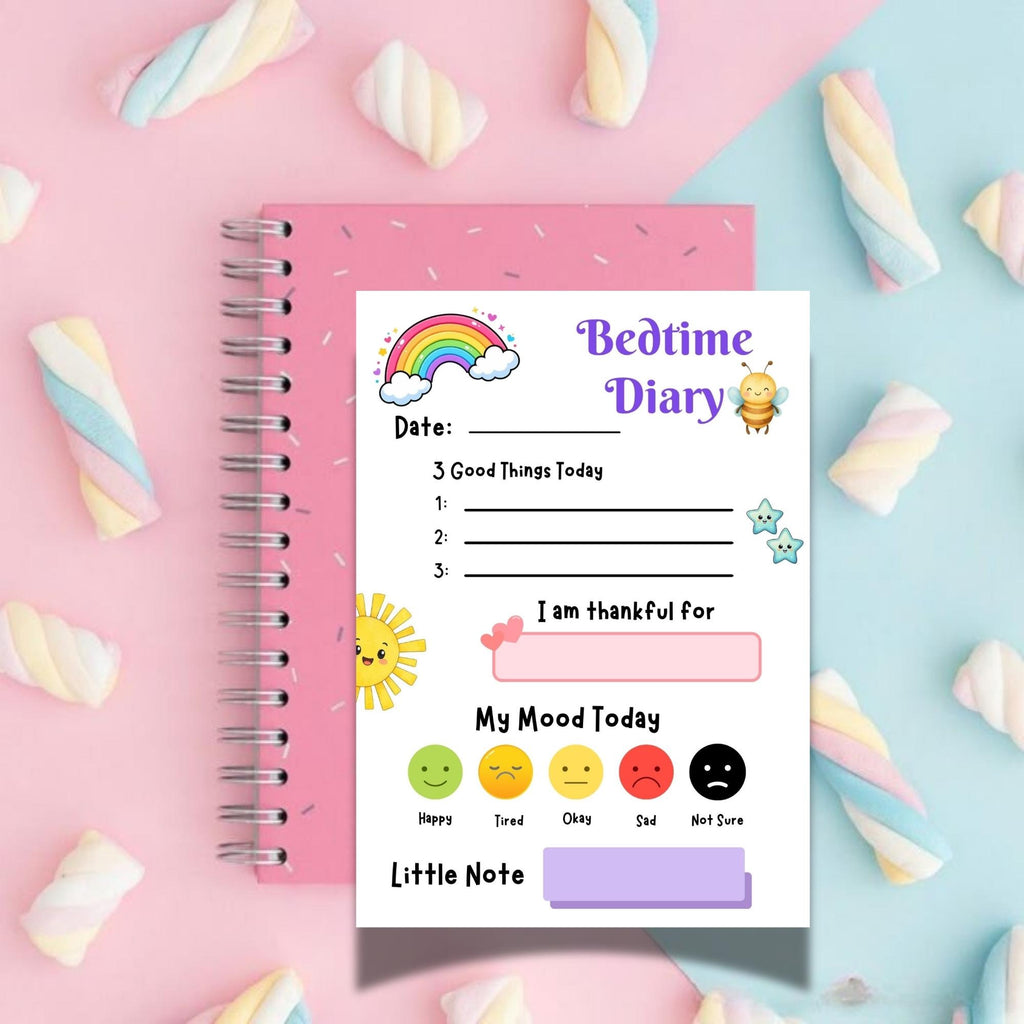 Kids Bedtime Diary Notepad Tear-Off, Autism & SEN Friendly Night Journal, Gratitude and Mood Tracker for Positive Mental Wellbeing
