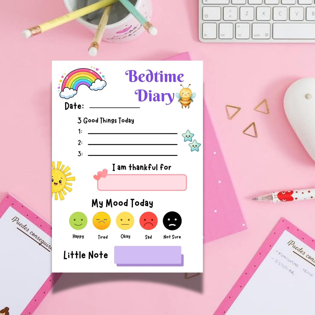 Kids Bedtime Diary Notepad Tear-Off, Autism & SEN Friendly Night Journal, Gratitude and Mood Tracker for Positive Mental Wellbeing