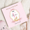 Personalised Baby Girl Welcome Card, Custom Name Initial, New born Congratulations