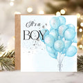It's a Boy Card, Blue Balloons New Baby Greeting, Welcome Gift
