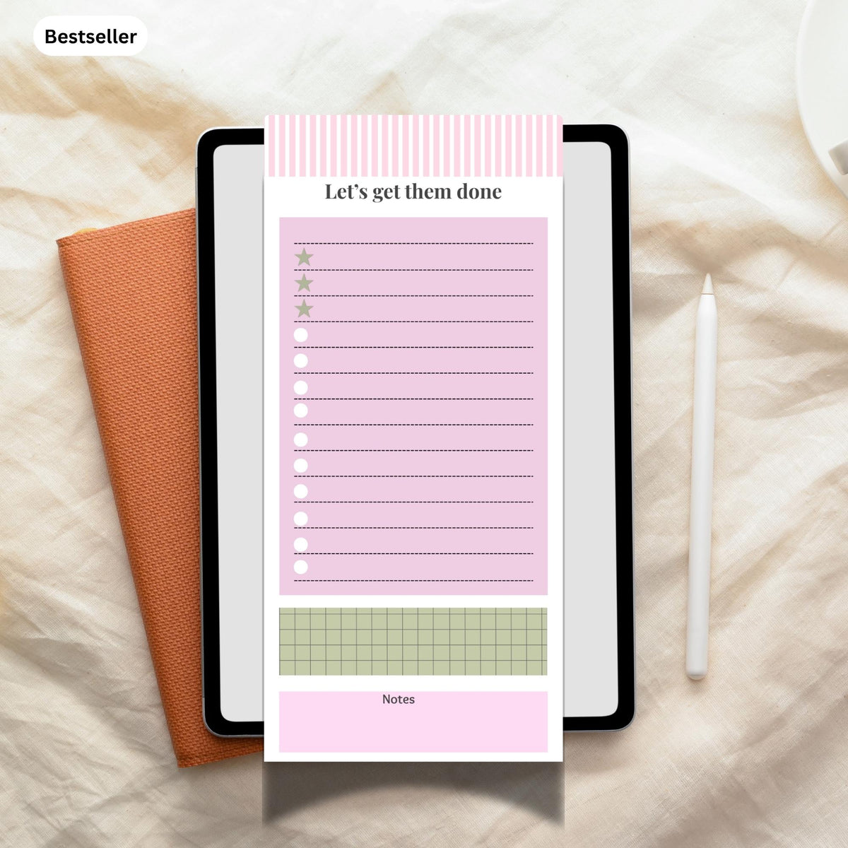 To Do List, Checklist Planner, Cute Kawaii Stationary, Aesthetic Daily Task List