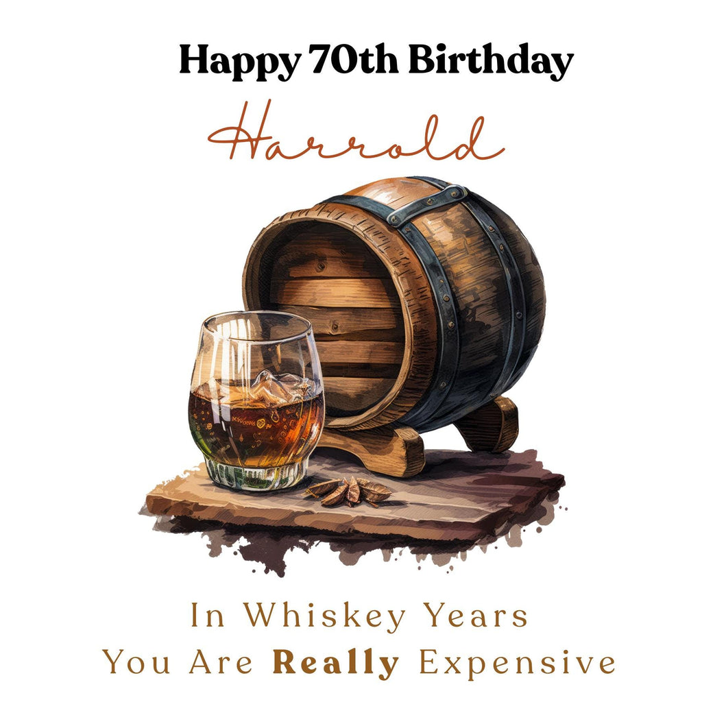 Funny 70th Birthday Card For Husband, Dad, Grandpa - Whiskey Lover Card