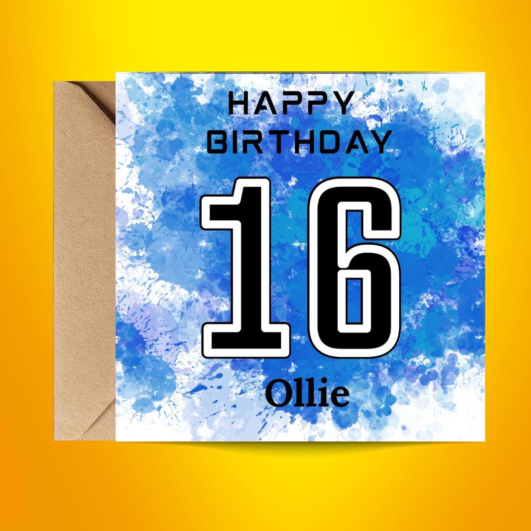 Personalized 16th Birthday Card For Son, Grandson, Nephew, Brother, Friend (Jayson)