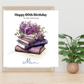 Personalised 60th Birthday Card, Book Lover Design, Custom Name Greeting (Mum, Wife)