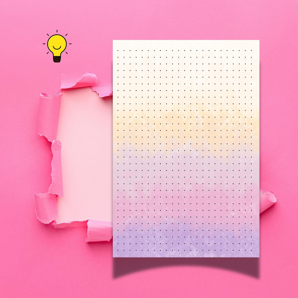 A5 Dot Grid Notepad, 40 Tear-Off Page Memo Pad, Bullet Journal Colourful Kawaii Stationery