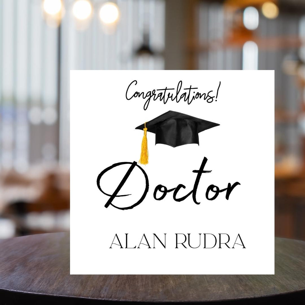 Doctor Graduate Card | Personalized Name Card | Medical School Graduation | Blank or Printed Inside Option