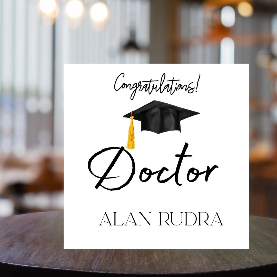 Doctor Graduate Card | Personalized Name Card | Medical School Graduation | Blank or Printed Inside Option