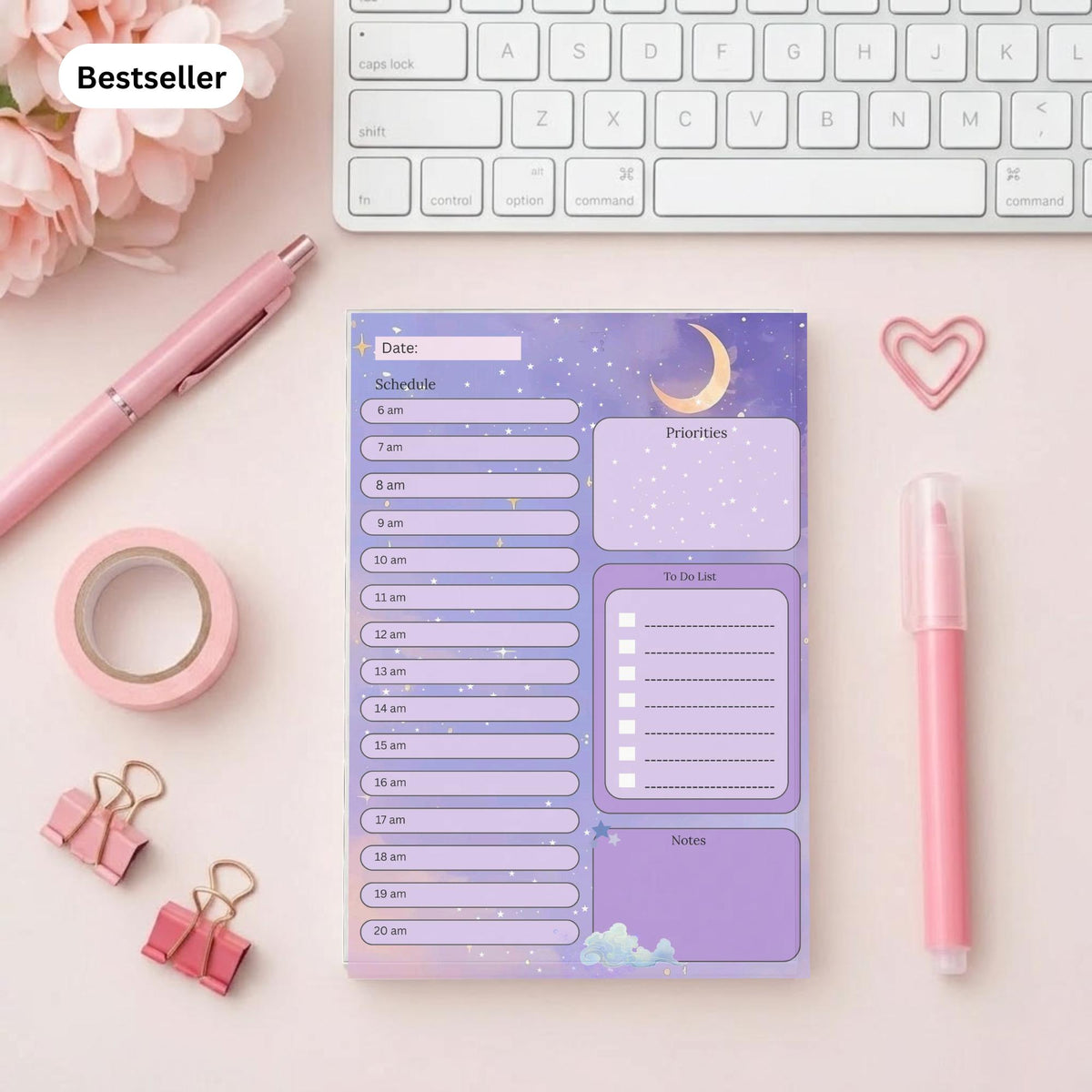 Colourful To Do List Planner Pad | Weekly Desk Notepad | Pink Productivity Record | Task Organiser