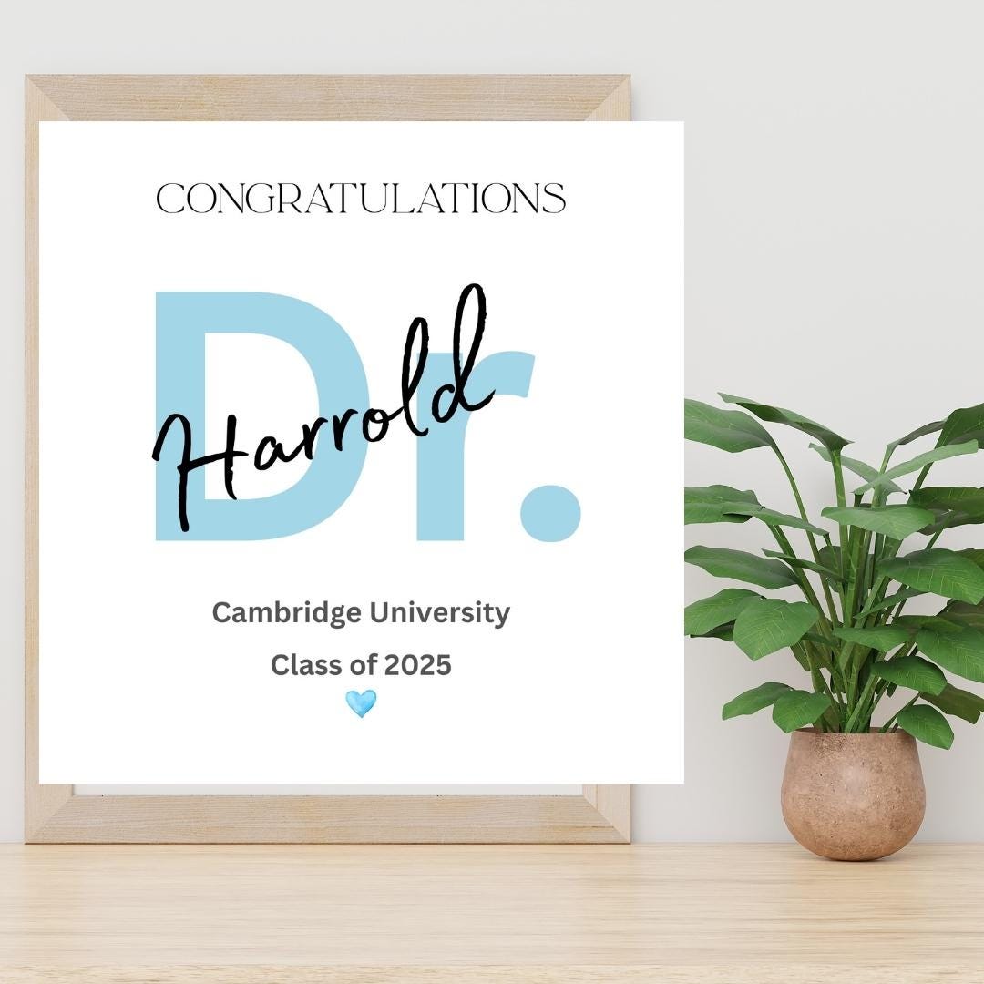 Personalized Doctor Graduation Card | Modern Minimalist Design