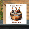 Personalized Beer Birthday Card for Men, Custom Name Humorous Greeting Card Dad Friend Son
