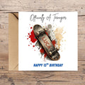 Personalized Skateboard Card, Officially Teenager, Happy 13th Birthday