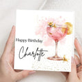 Personalized Cocktail Birthday Card – Custom Name, Stylish Design