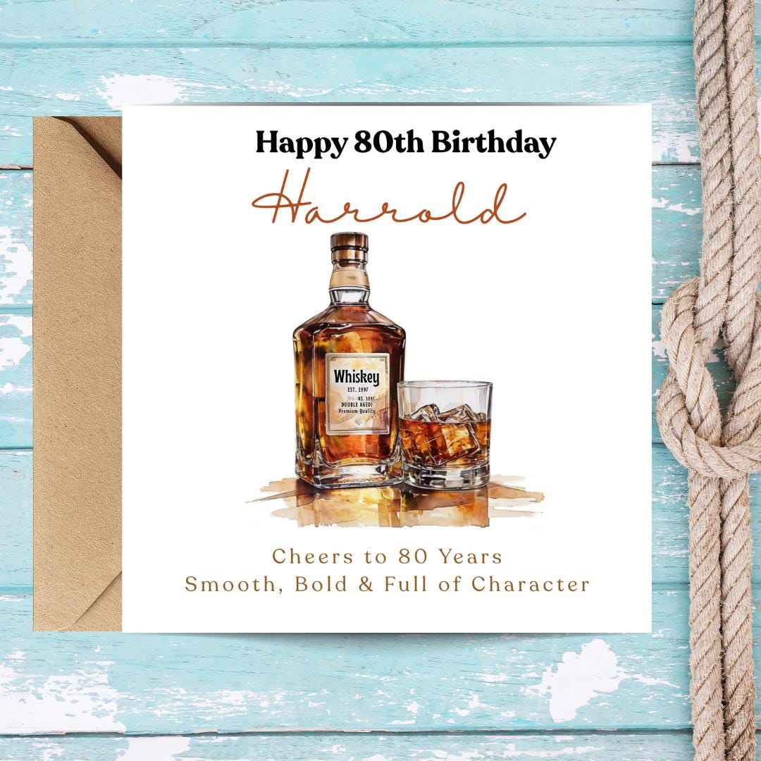 Funny 80th Birthday Card For Husband, Dad, Grandpa, Uncle - Record Player Humour Greeting Cards