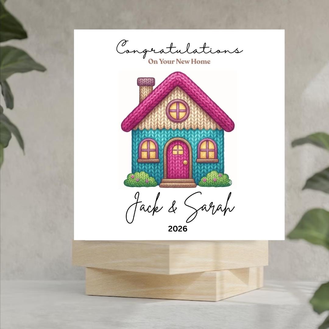 Personalized New Home Congratulations Card, Housewarming Gift, Custom Address Name Cards