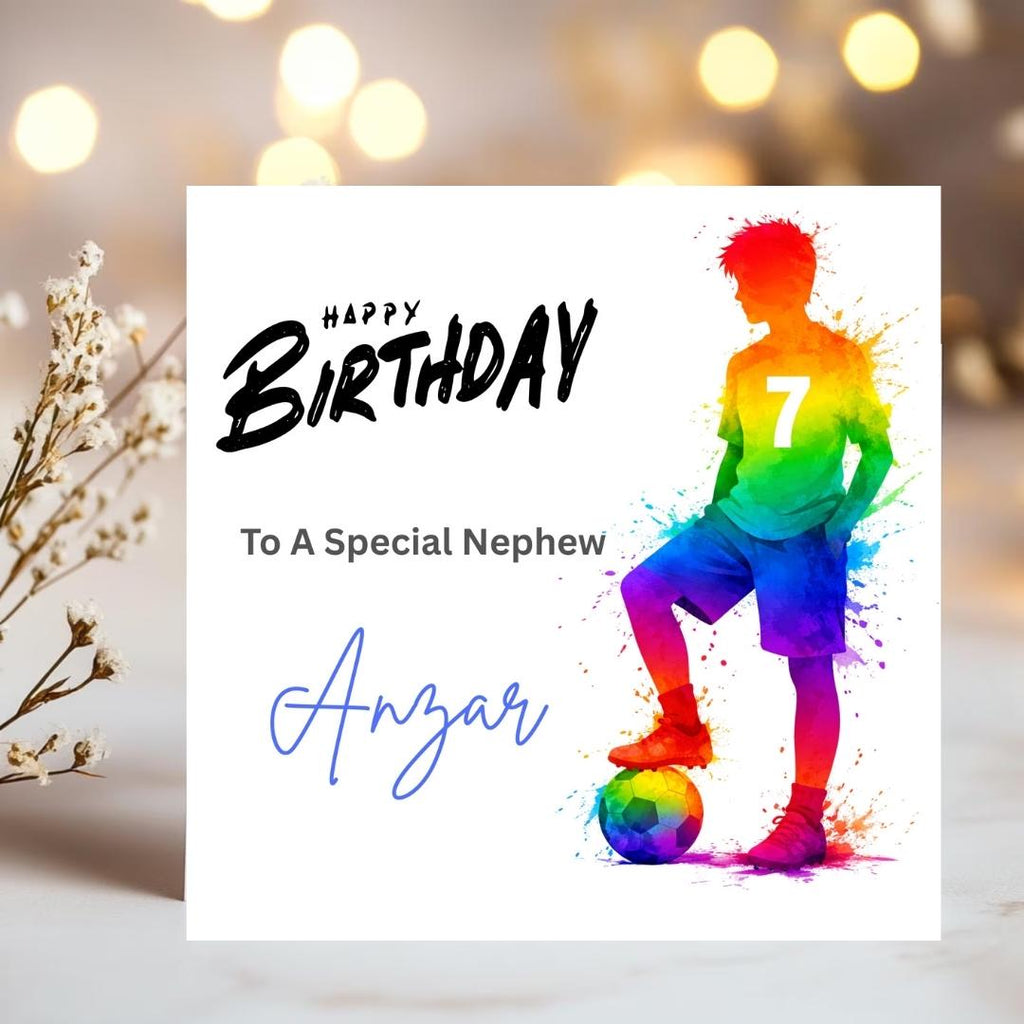 Personalized Football Birthday Card for Grandson, Nephew, Brother, Friend